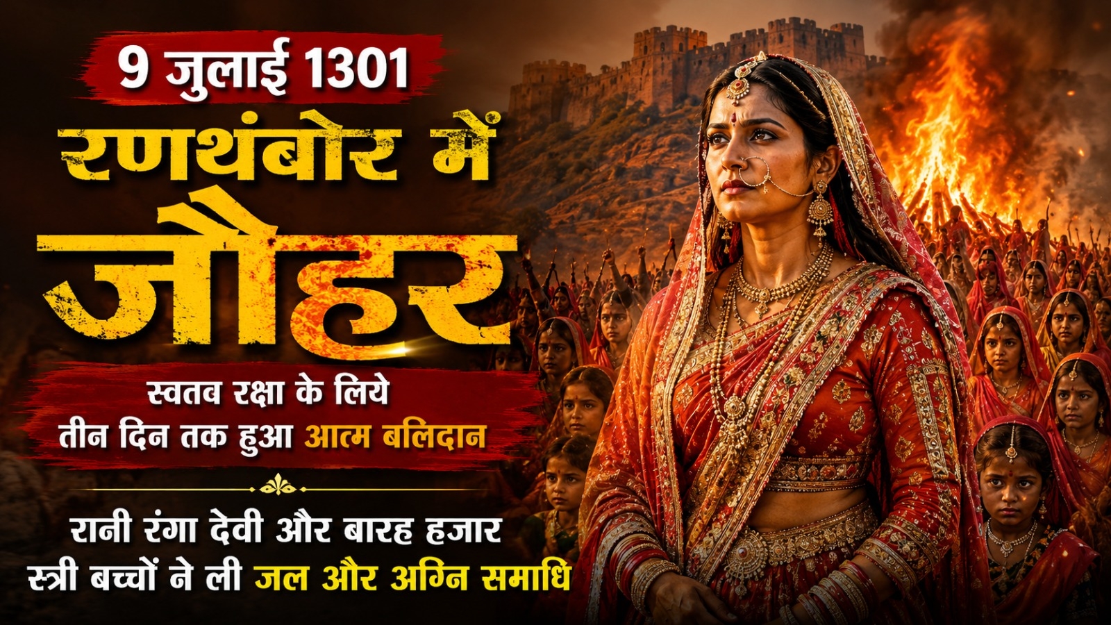 9 जुलाई 1301 रणथंबोर में जौहर : स्वतव रक्षा केलिये तीन दिन तक हुआ आत्म बलिदान 